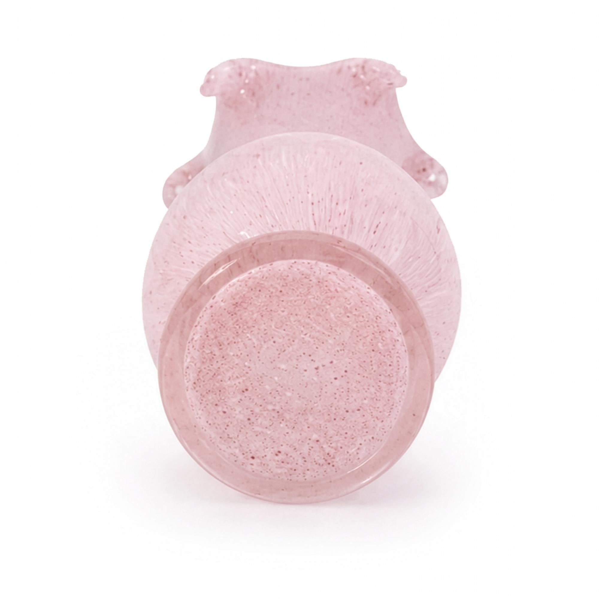 Mid-Century Modern Pink Satin Glass Vases, Vintage Pair from 1950s — image 7