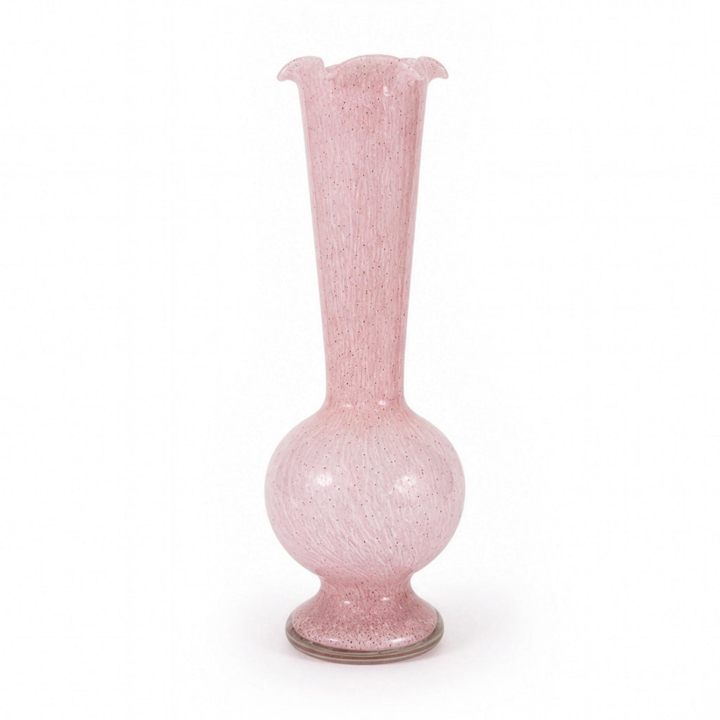 Mid-Century Modern Pink Satin Glass Vases, Vintage Pair from 1950s — image 9
