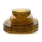 Federal Glass Madrid Yellow Depression Dinnerware Set, 12 Pieces — image 2
