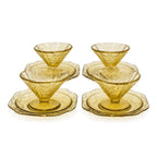 Federal Glass Yellow Madrid Dessert Set, Four Compotes & Plates, circa 1935 — image 2