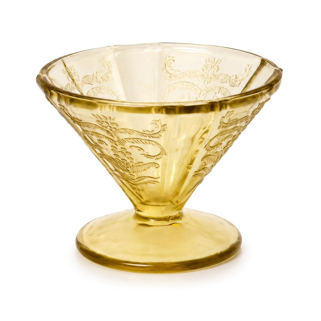 Federal Glass Yellow Madrid Dessert Set, Four Compotes & Plates, circa 1935 — image 4