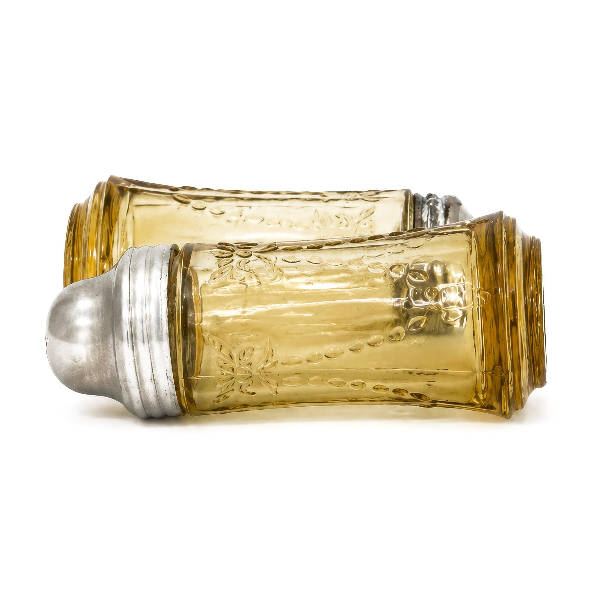 Pair of Federal Madrid Yellow Depression Glass Salt and Pepper Shakers — image 6
