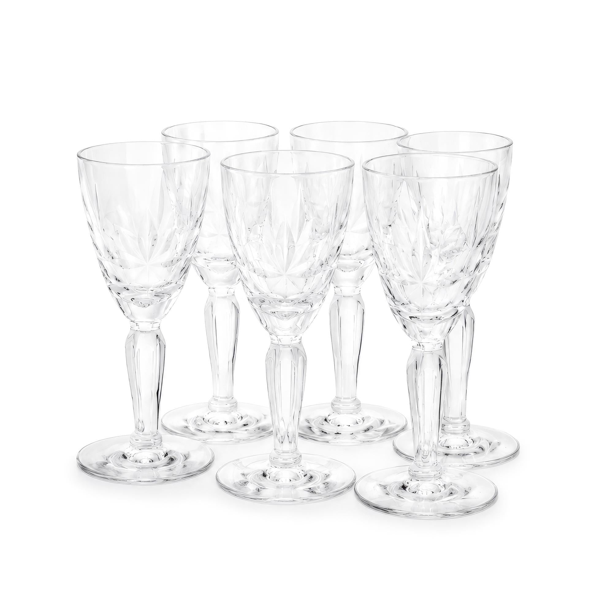 Set of Six Vintage American Cordial Glasses, 1950s Clear Glass — image 2