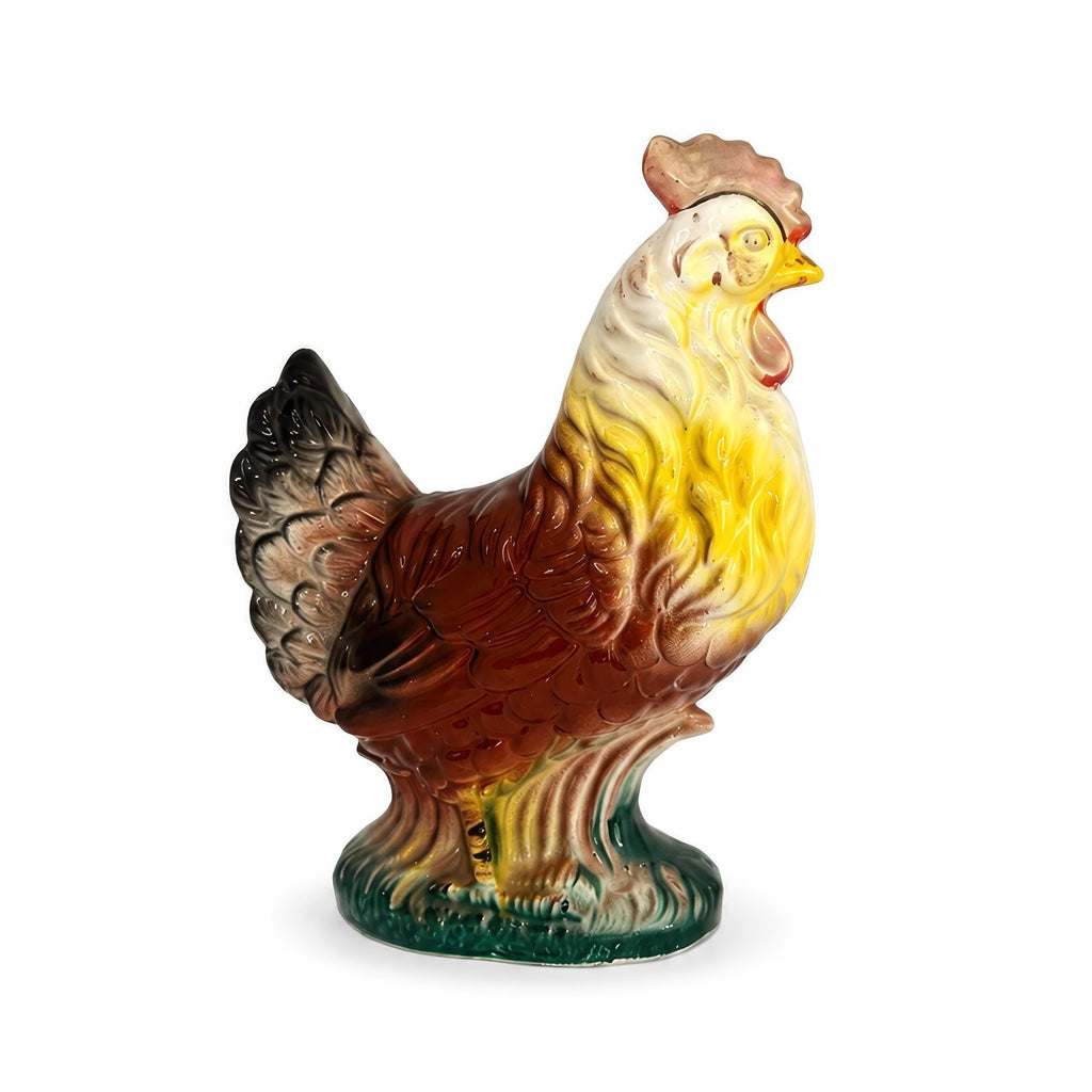 Antique Saint-Clément French Faience Rooster Sculpture, 1900 — image 2