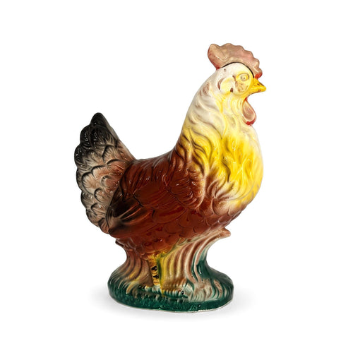 Antique Saint-Clément French Faience Rooster Sculpture, 1900 — image 2
