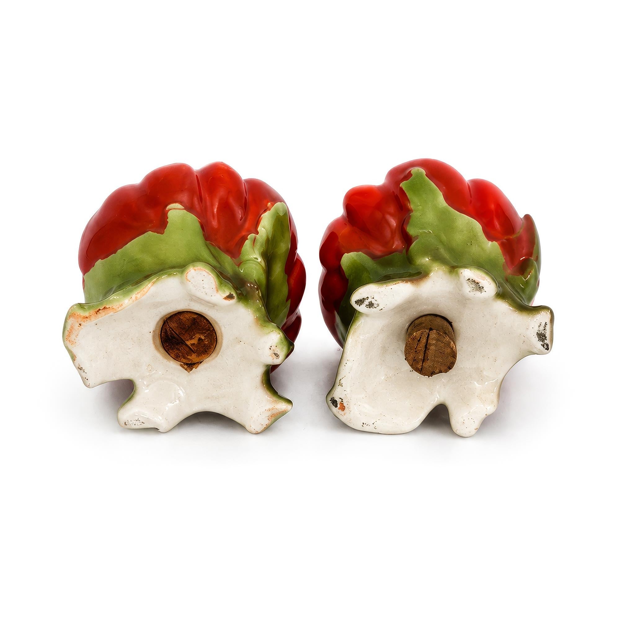 Pair of Royal Bayreuth Tomato Form Salt and Pepper Shakers, Germany, Early 20th — image 3