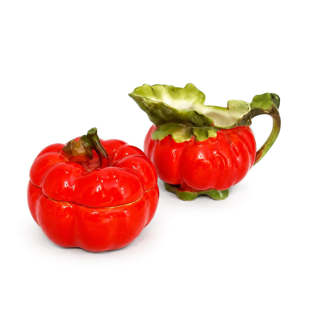 Vintage Royal Bayreuth Tomato Creamer and Covered Sugar Bowl, Bavaria — image 2