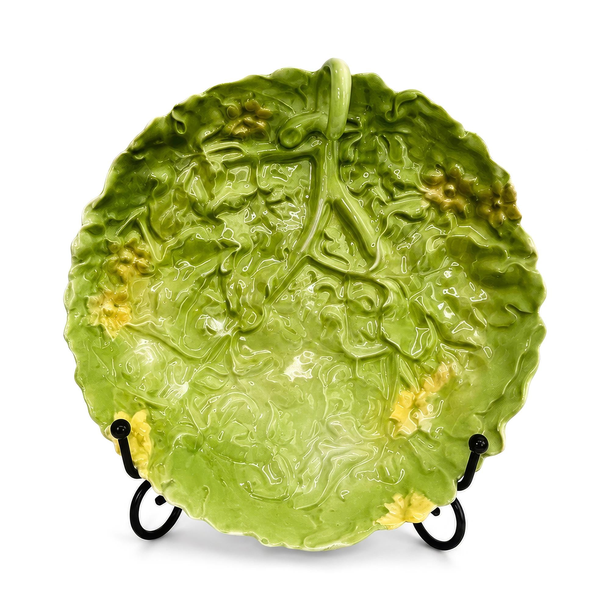 Royal Bayreuth Green Leaf Porcelain Plate, Antique Tableware, Bavaria — image 2