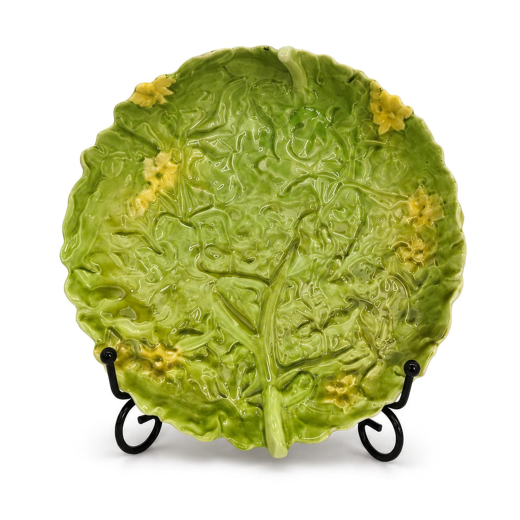 Royal Bayreuth Green Leaf Porcelain Plate, Antique Tableware, Bavaria — image 3