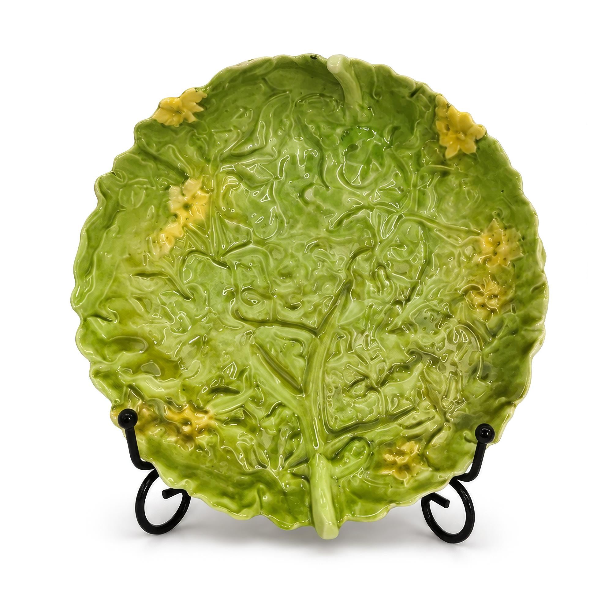 Royal Bayreuth Green Leaf Porcelain Plate, Antique Tableware, Bavaria — image 3