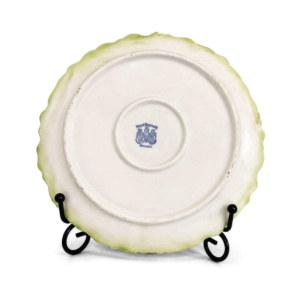 Royal Bayreuth Green Leaf Porcelain Plate, Antique Tableware, Bavaria — image 4