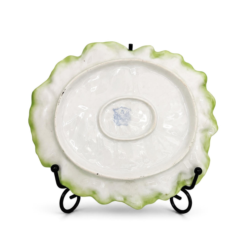 Royal Bayreuth Bavaria Green Cabbage Leaf Porcelain Plate, Early 20th Century — image 3