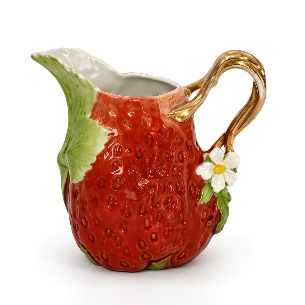 Antique Royal Bayreuth Bavaria Strawberry Porcelain Creamer with Gilt — image 2