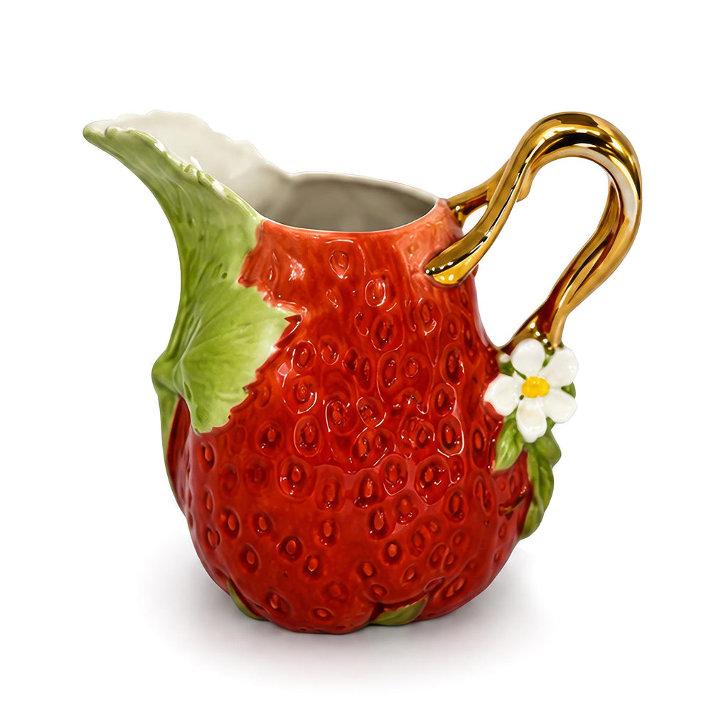Antique Royal Bayreuth Bavaria Strawberry Porcelain Creamer with Gilt — image 6