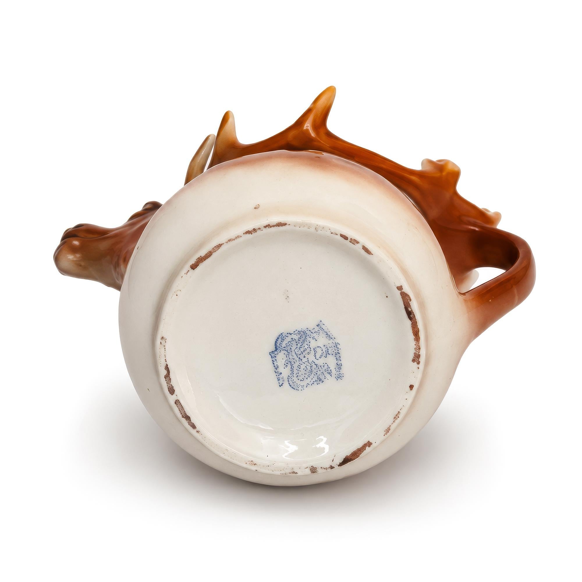 Royal Bayreuth Bavaria Elk / Stag Porcelain Creamer, Early 20th Century — image 7