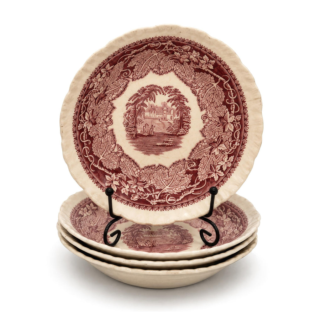Mason’s Vista Red Transferware Berry Bowls, Set of Four, 1940s — image 2