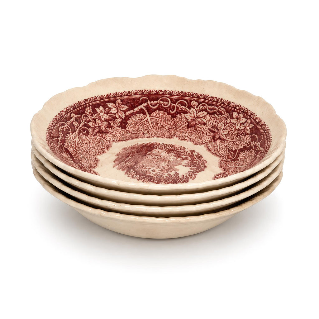 Mason’s Stratford Red Transferware Ironstone Berry Bowls, Set of Four — image 5
