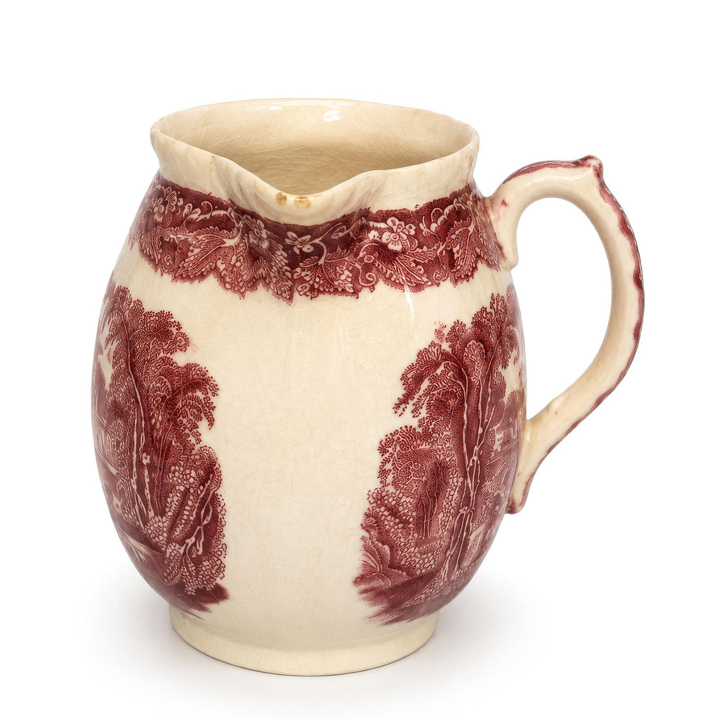Mason’s Vista Red Transferware Ironstone Milk Jug / Creamer, England, circa 1940 — image 3