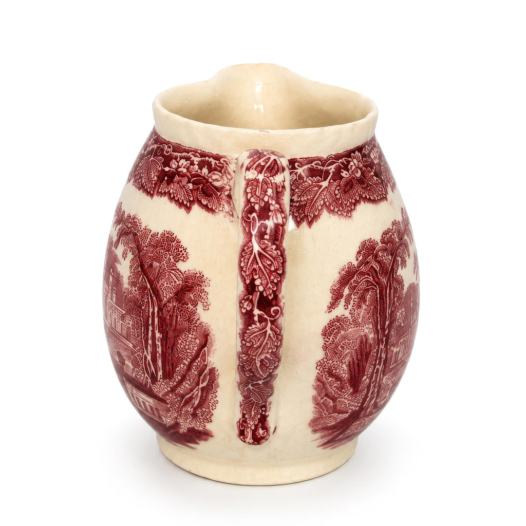 Mason’s Vista Red Transferware Ironstone Milk Jug / Creamer, England, circa 1940 — image 5