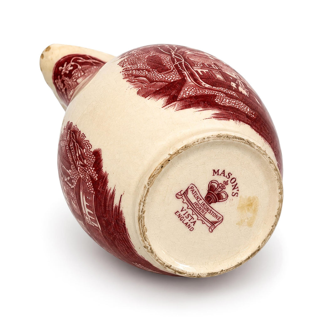 Mason’s Vista Red Transferware Ironstone Milk Jug / Creamer, England, circa 1940 — image 7