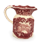 Mason’s Vista Ironstone Pitcher, Red Transferware, England, 1940s — image 2