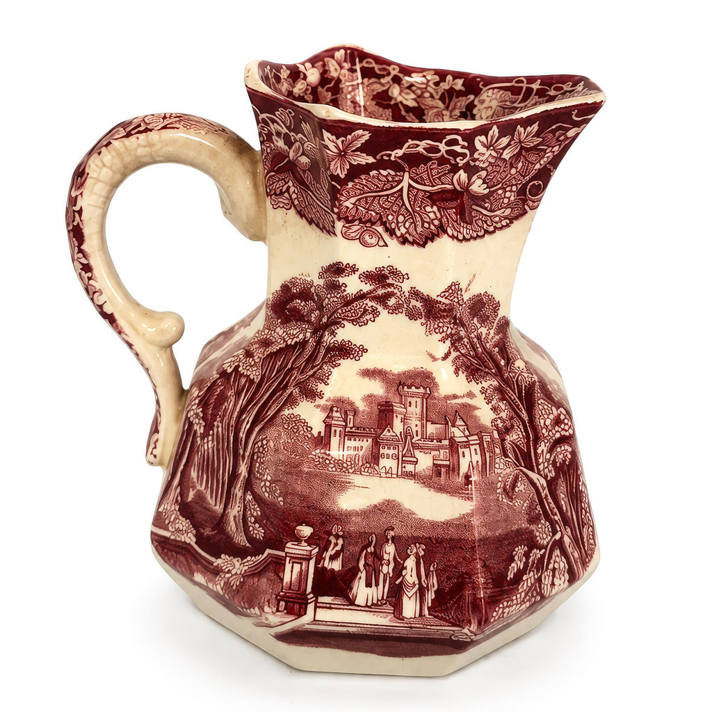 Mason’s Stratford Ironstone Pitcher, Red Transferware, England, 1950s — image 3