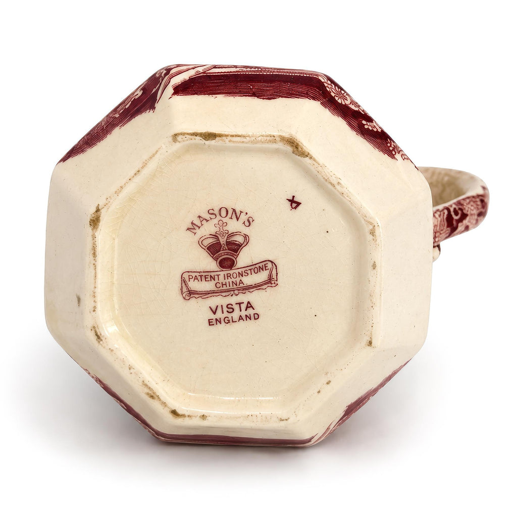 Mason’s Stratford Ironstone Pitcher, Red Transferware, England, 1950s — image 6