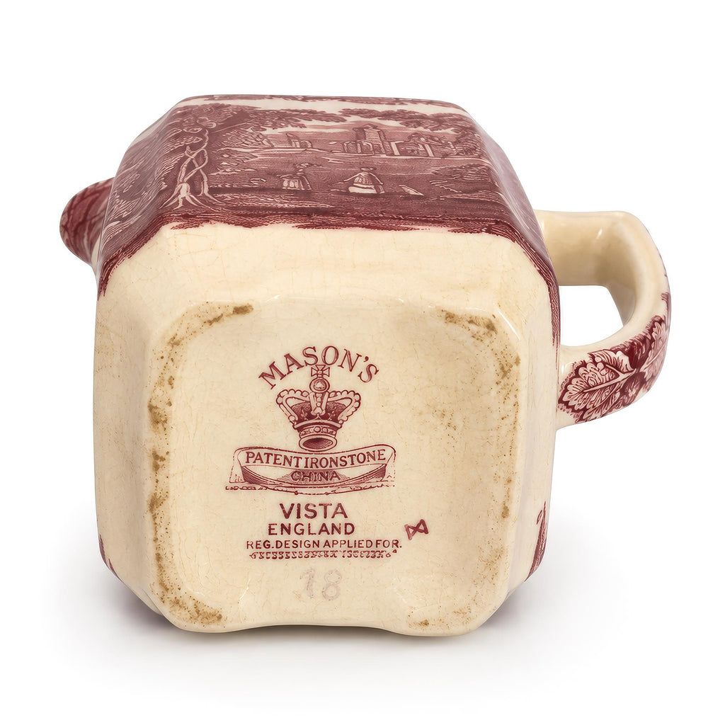 Mason’s Stratford Ironstone Milk Jug, Red Transferware, England, 1950 — image 5