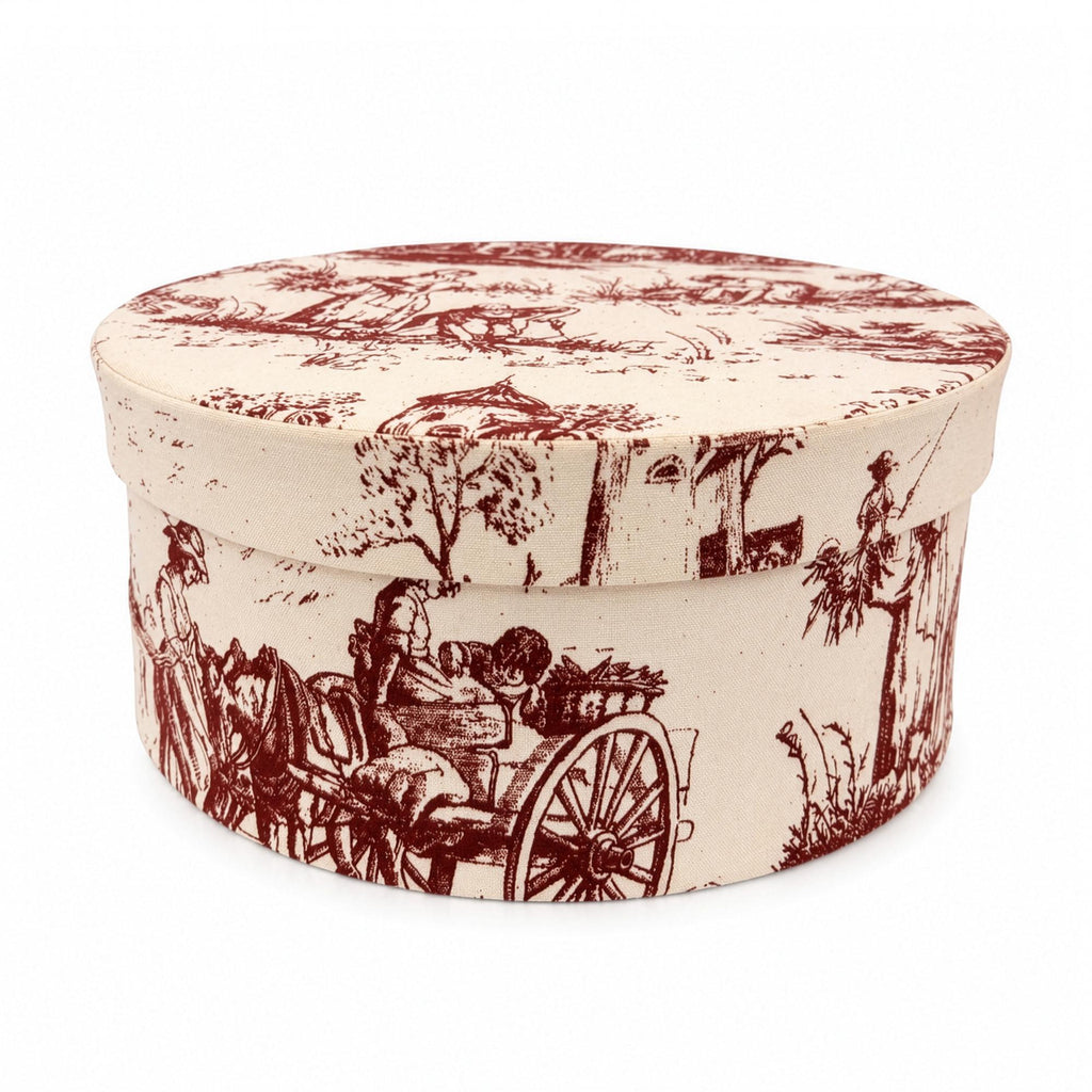 Moulin des Loups Dessert Plates Set, Red Transferware, 1950 — image 5