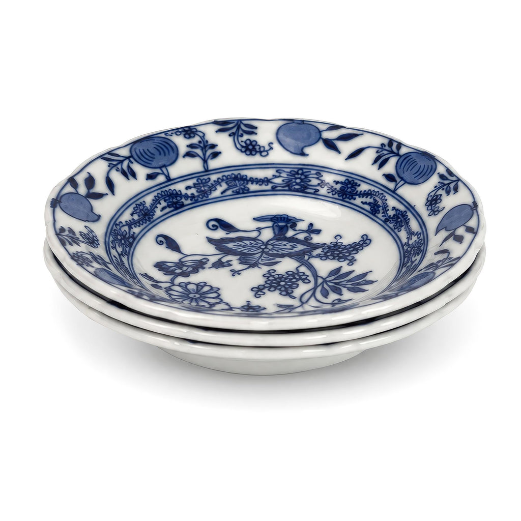 Cauldon England Meissen Blue Onion Porcelain Berry Bowls, Set of Three, circa 18 — image 4