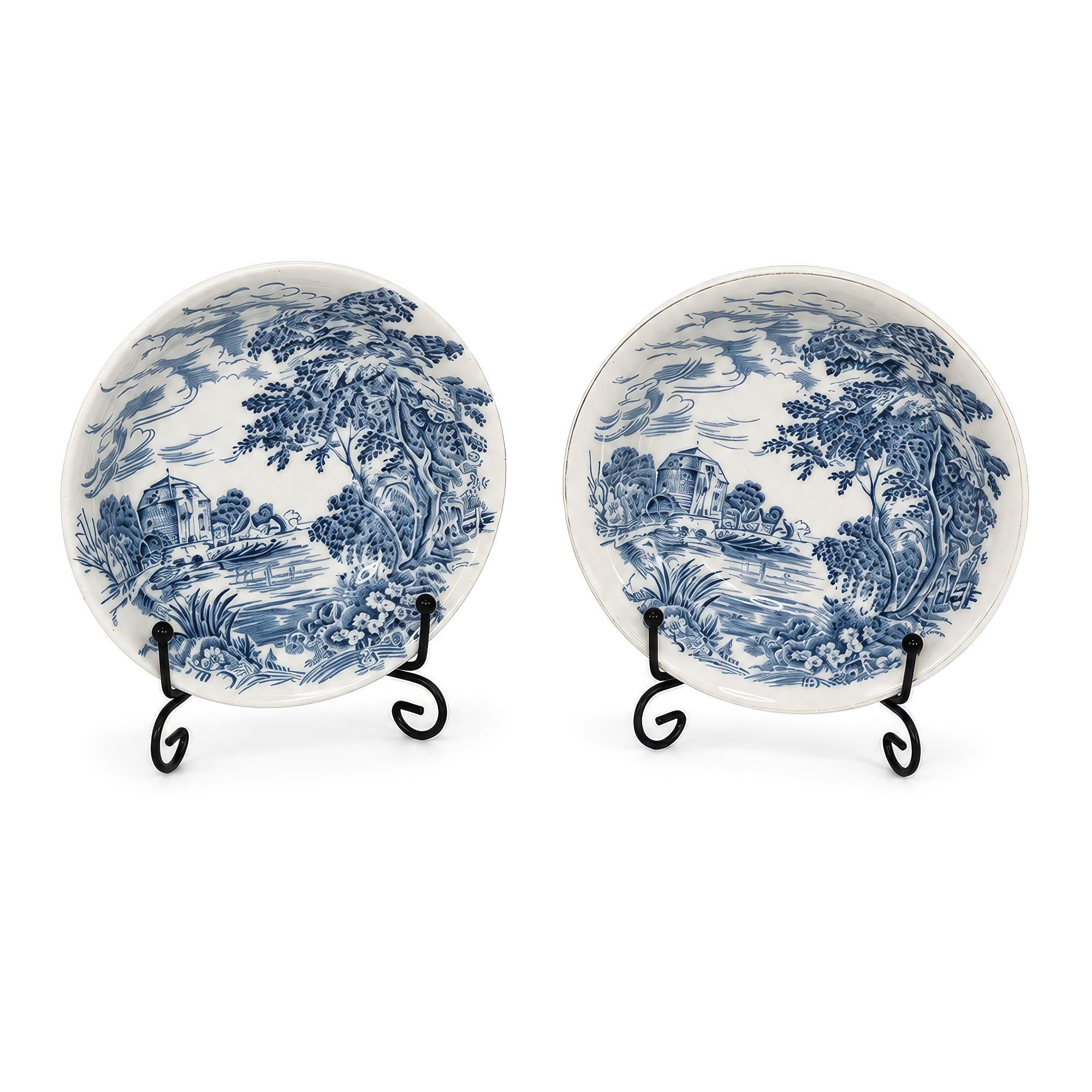 Enoch Wedgwood Countryside Blue Berry Bowls, England — image 5