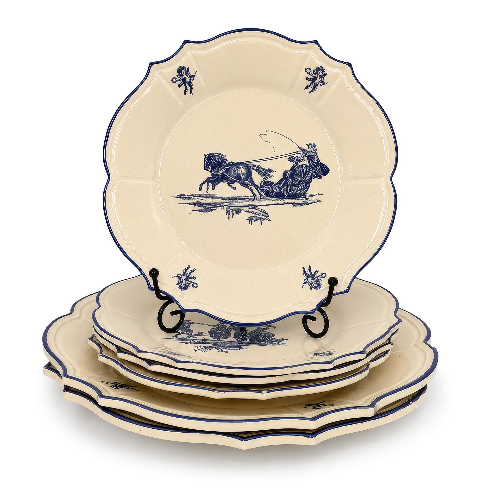 Niderviller Porcelain Tableware Set, Blue Délices, 1970s — image 3