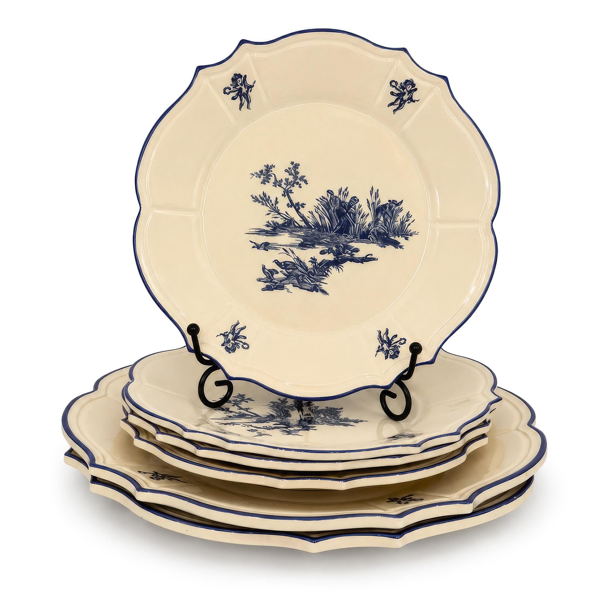 Niderviller Porcelain Tableware Set, Blue Délices, 1970s — image 4