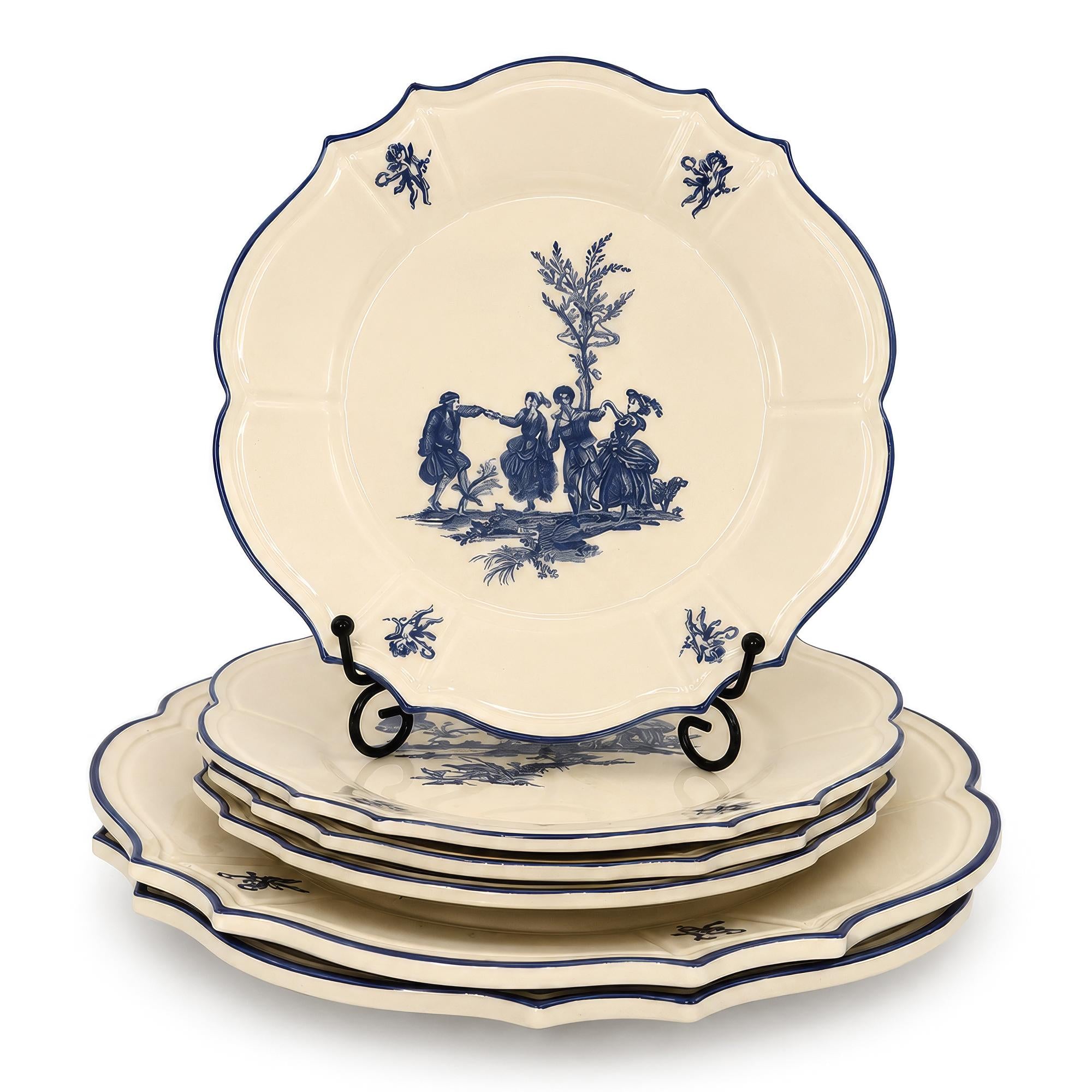 Niderviller Porcelain Tableware Set, Blue Délices, 1970s — image 5