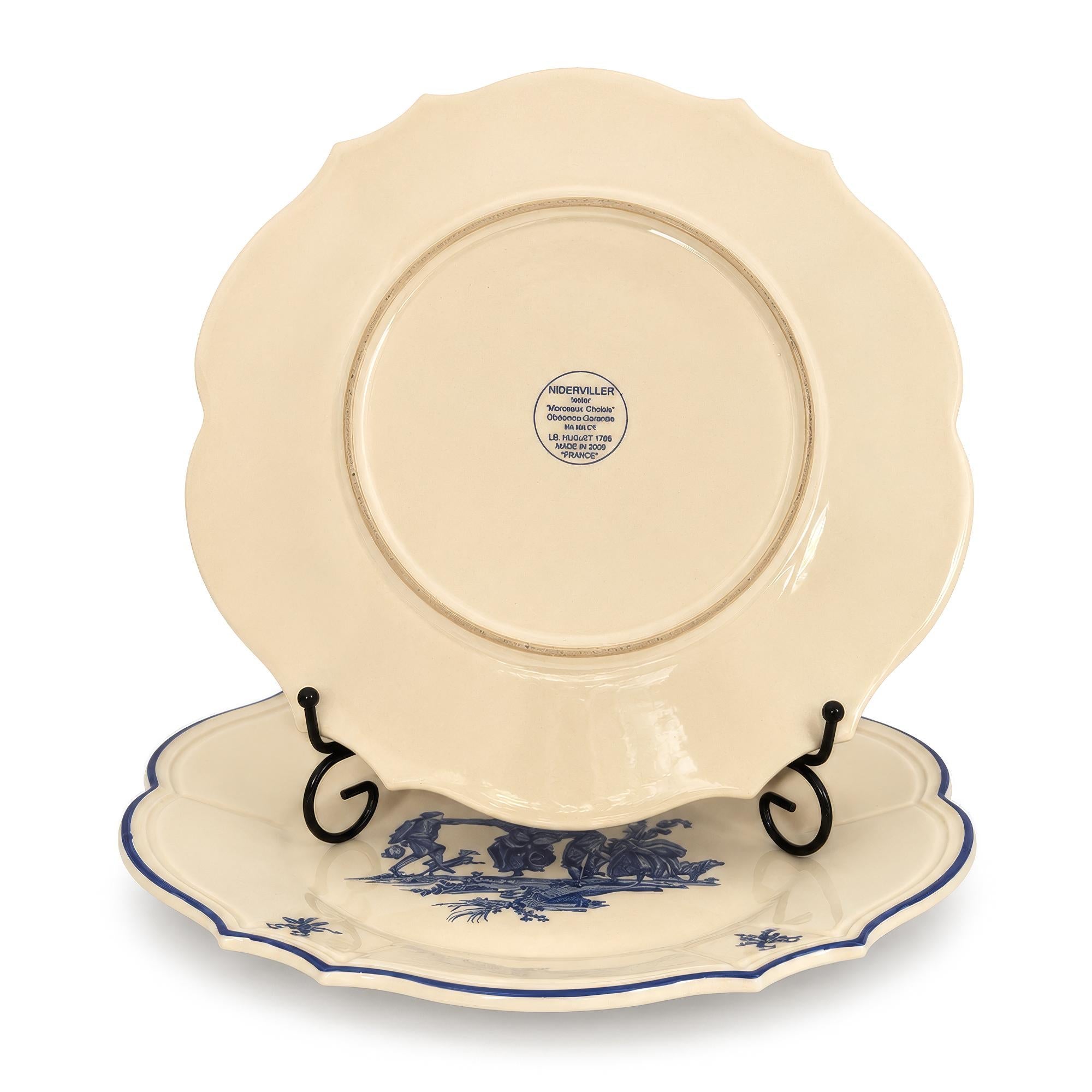 Niderviller Porcelain Tableware Set, Blue Délices, 1970s — image 8
