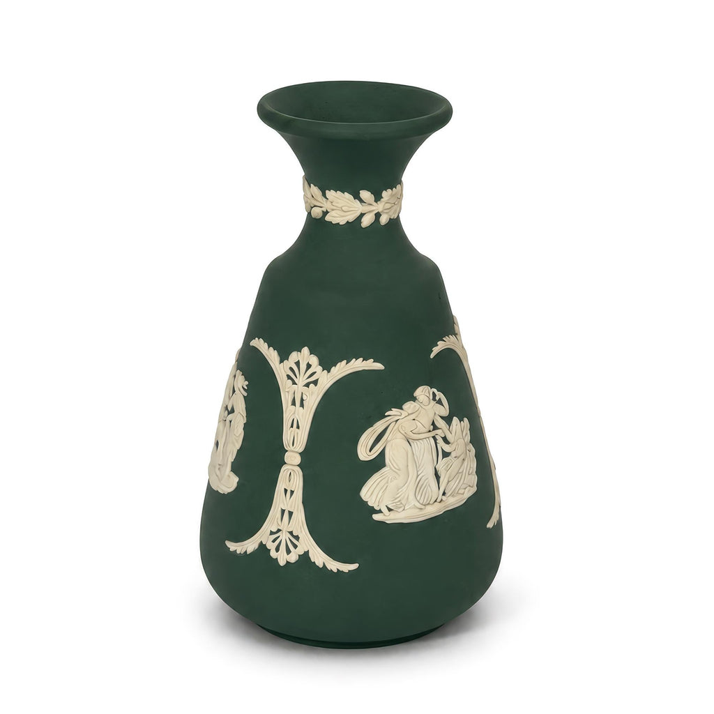Pair of Wedgwood Green Jasperware Bud Vases, Neoclassical, 1960s — image 4