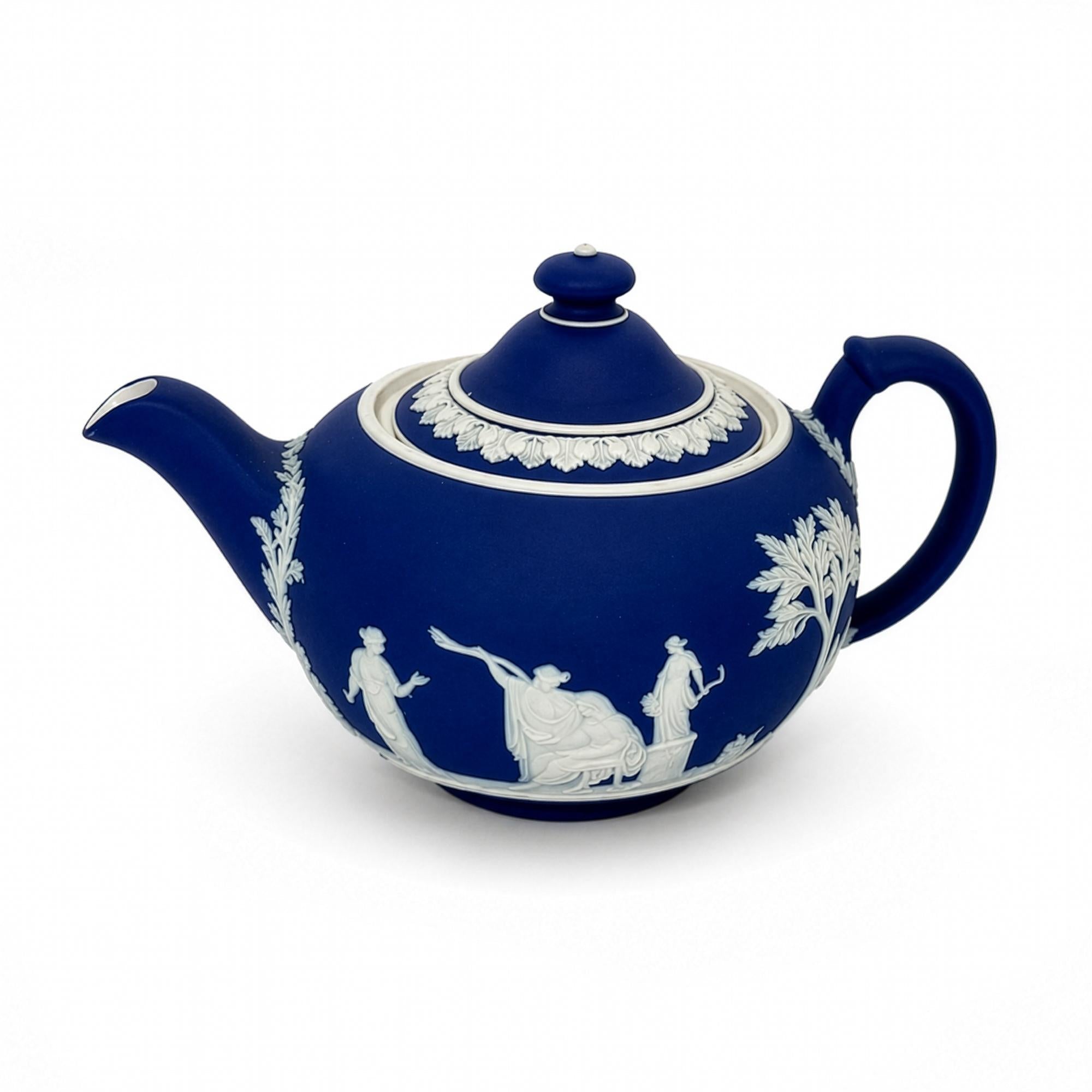 Wedgwood Cobalt Blue Jasperware Tea Set, 4-Piece, England, 1960s — image 17