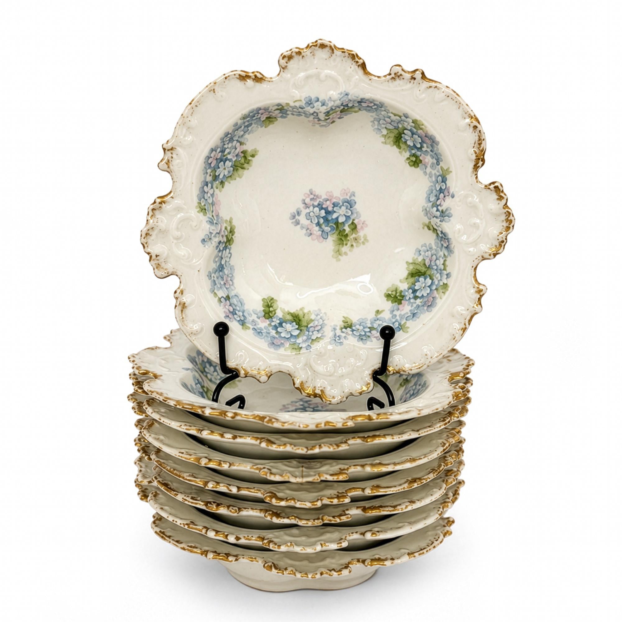Set of Eight Antique Haviland Limoges Porcelain Butter Pats, 1900 — image 5