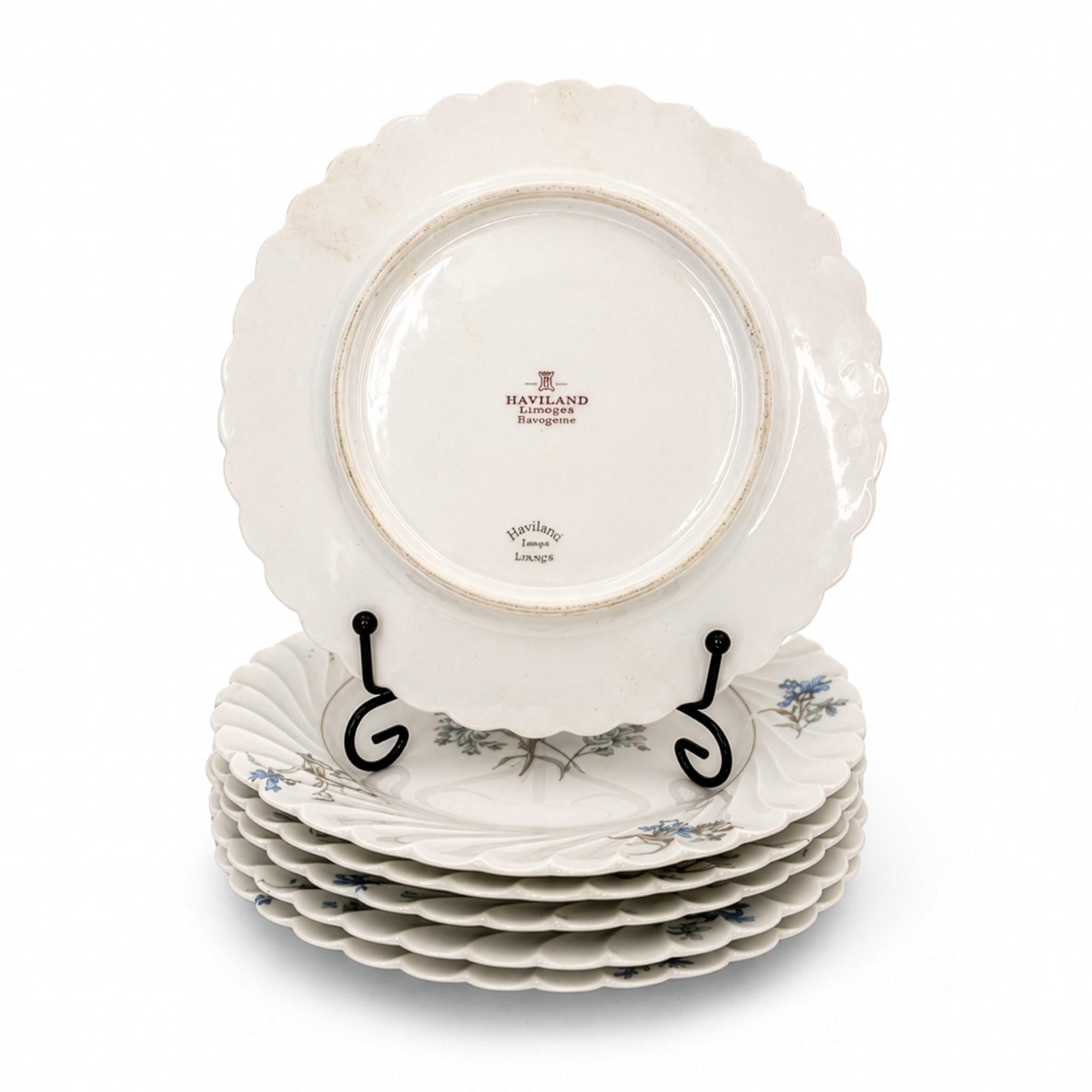 Set of Six Haviland Limoges Bread and Butter Plates, Bergère, 1958 — image 3