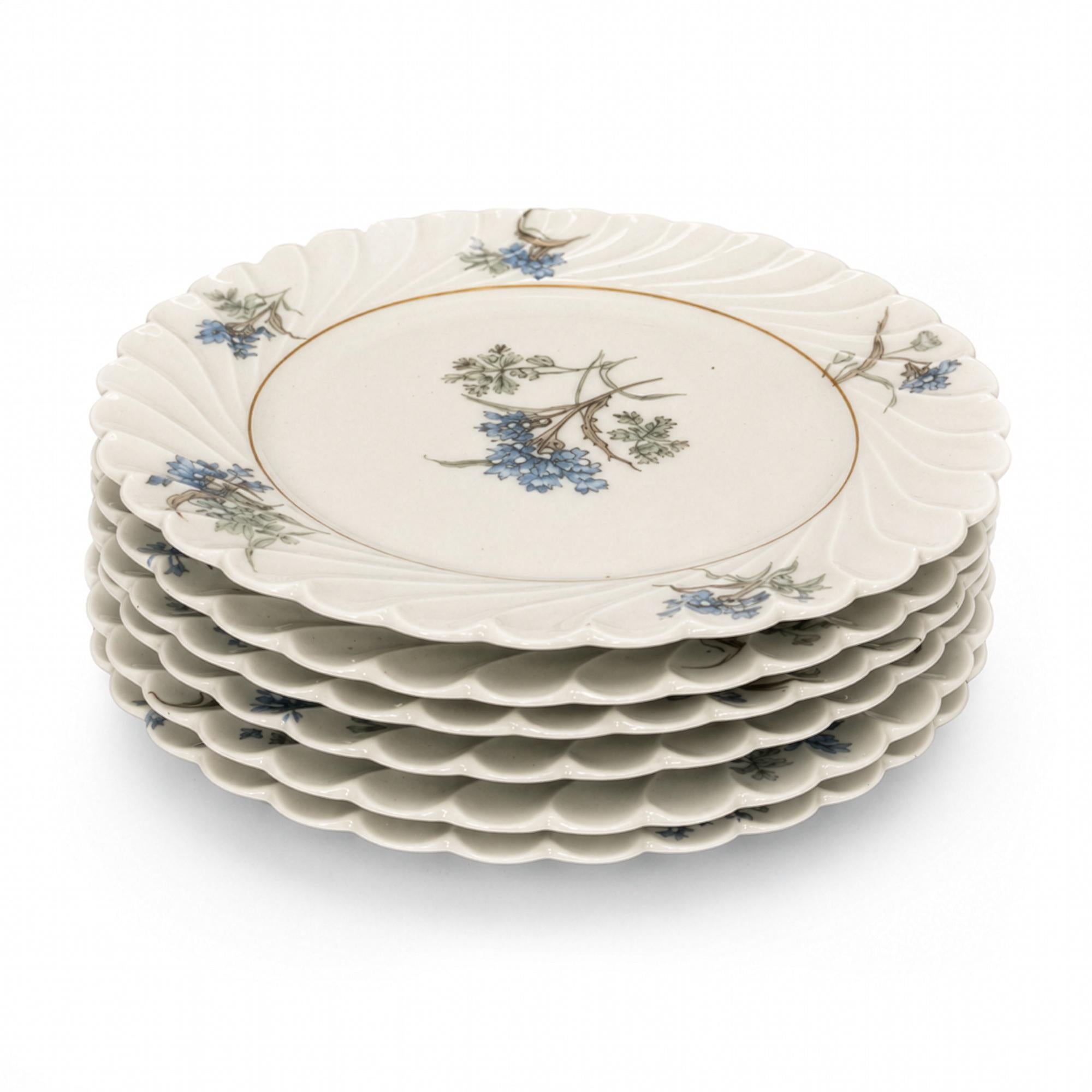 Set of Six Haviland Limoges Bread and Butter Plates, Bergère, 1958 — image 4