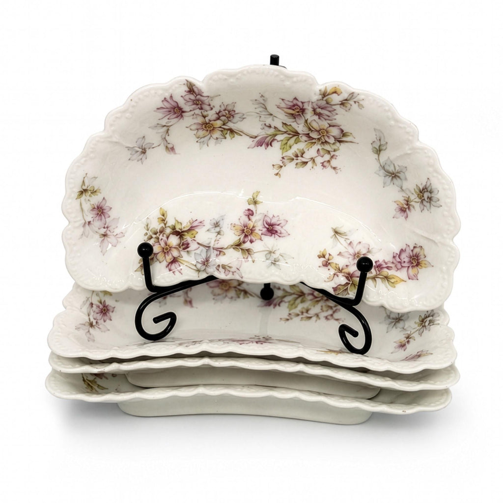 Haviland Limoges Rose Floral Scalloped Porcelain Dishes Set of Four — image 2