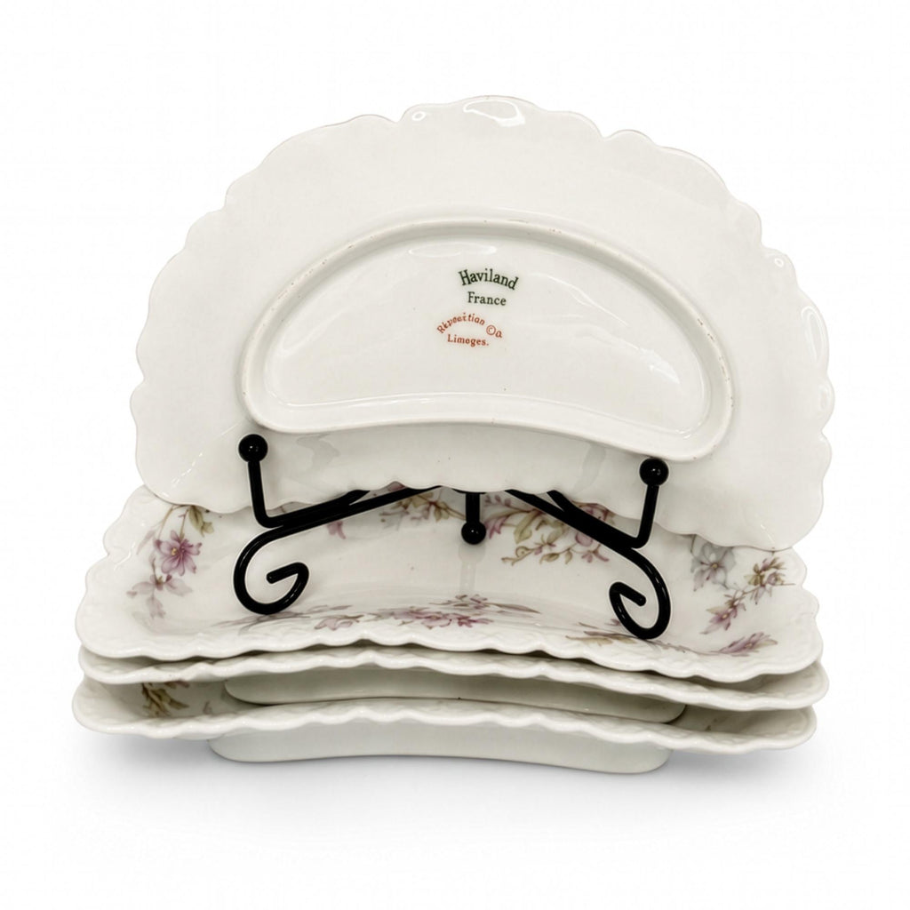 Haviland Limoges Rose Floral Scalloped Porcelain Dishes Set of Four — image 3