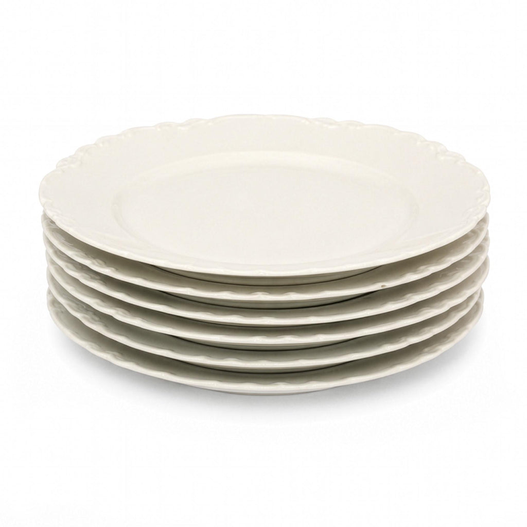Haviland Limoges Ranson Set of 6 Antique White Porcelain Dinner Plates — image 2