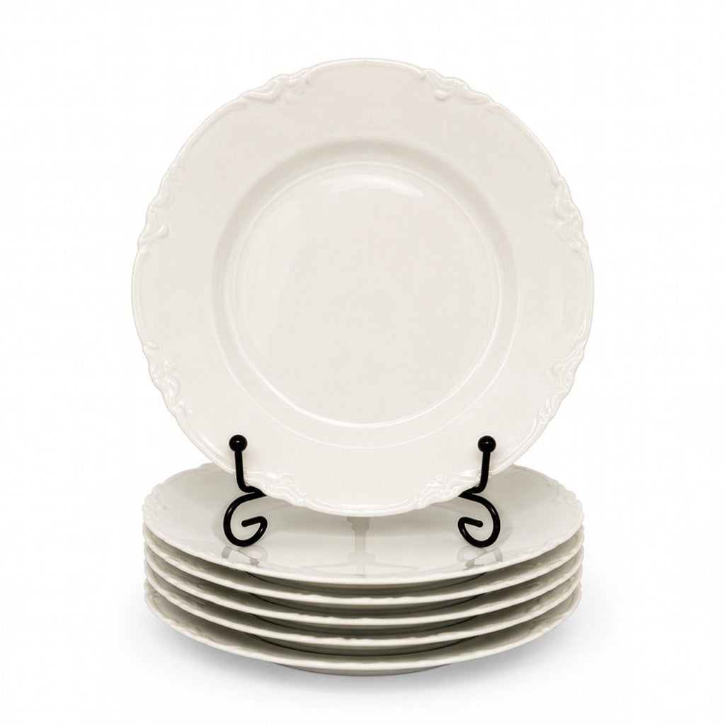 Haviland Limoges Ranson Set of 6 Antique White Porcelain Dinner Plates — image 3