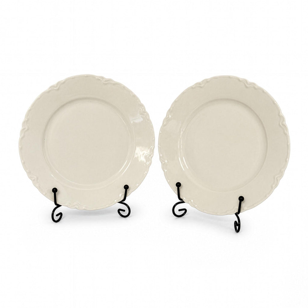 Haviland Limoges Ranson Set of 6 Antique White Porcelain Dinner Plates — image 5