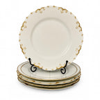 Haviland Limoges White Porcelain Luncheon Plates Set with Gold Trim — image 2