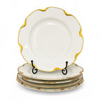 Haviland Limoges White Porcelain Luncheon Plates Set with Gold Trim — image 6