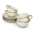 Haviland Limoges Ranson Porcelain Cup and Saucer Set, Gold Trim — image 2