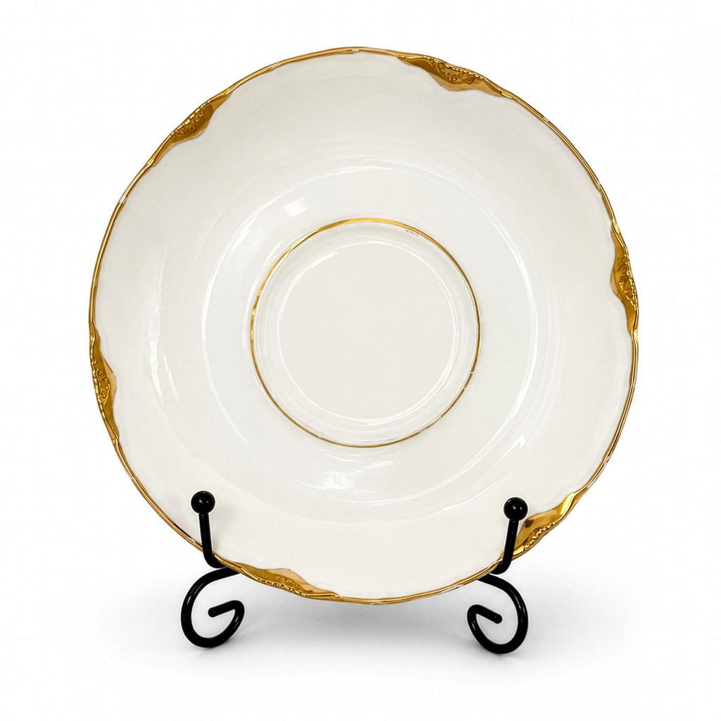 Haviland Limoges Ranson Porcelain Cup and Saucer Set, Gold Trim — image 4