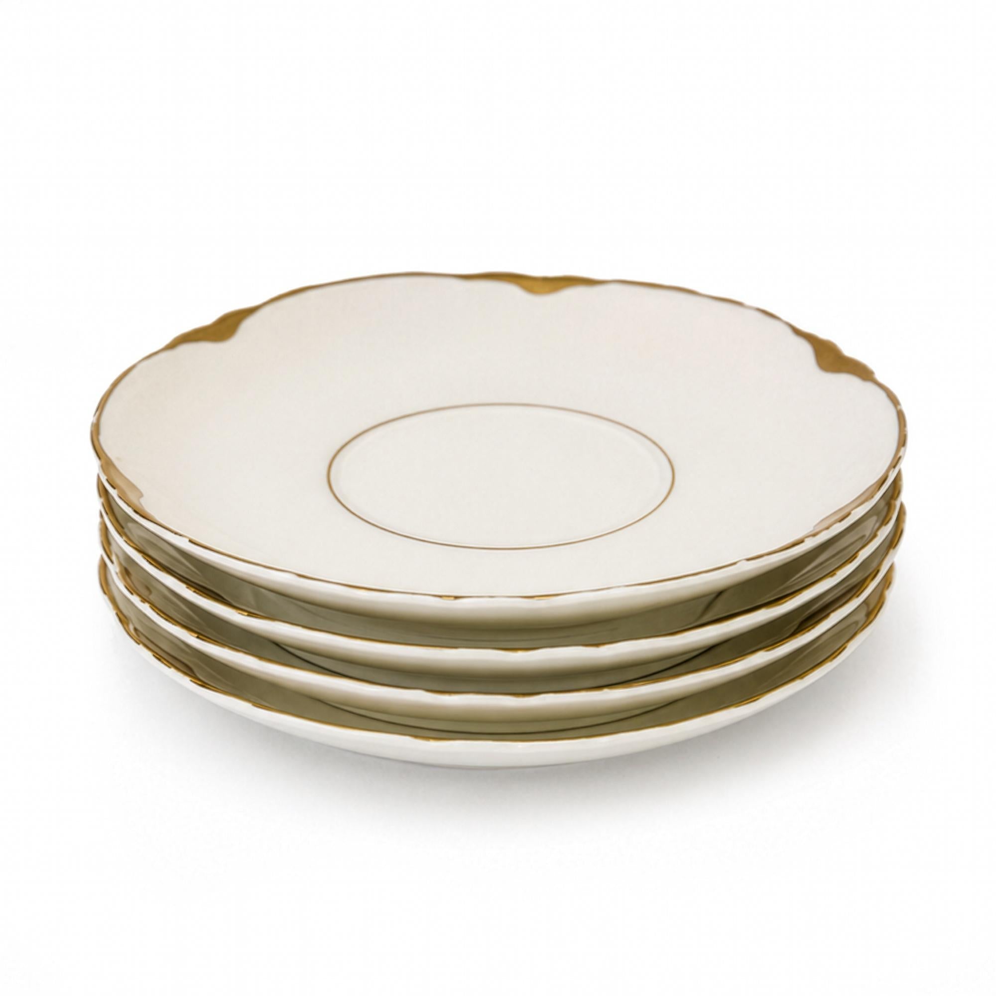 Haviland Limoges Ranson Porcelain Cup and Saucer Set, Gold Trim — image 6